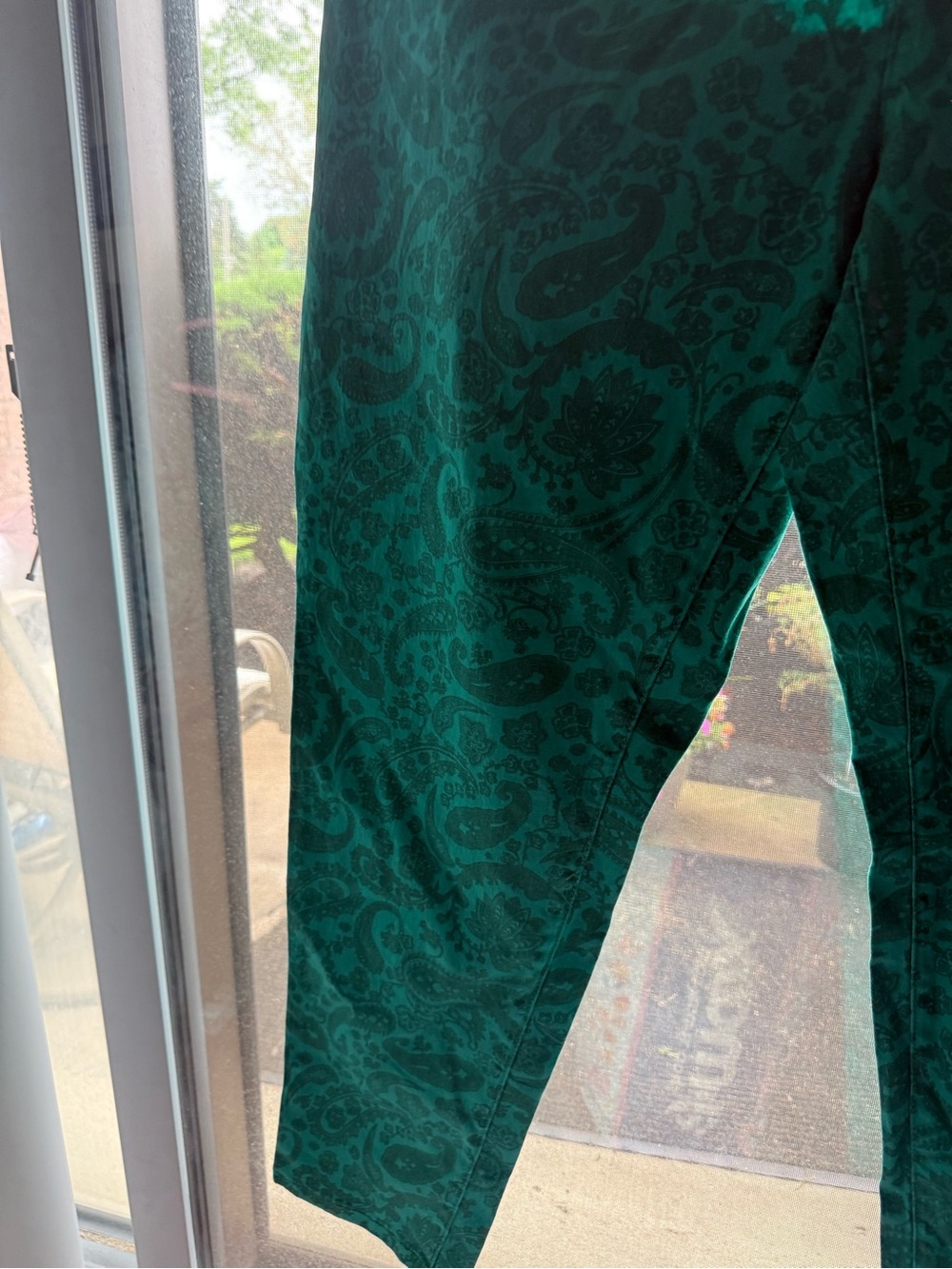 DG2 Diane Gilman Green and Black Paisley Pants 2X women’s plus pull on pant